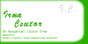 irma csutor business card